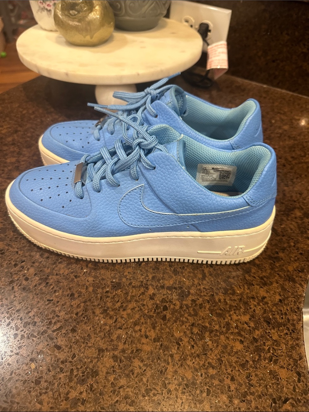 Nike Women’s Light Blue Low-Top Athletic Sneakers - Air Force Style